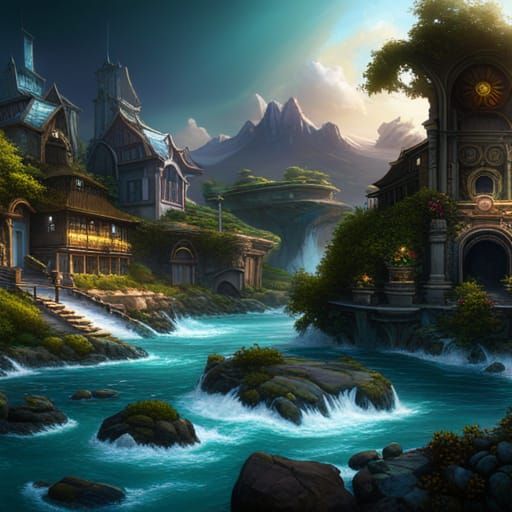 Egirl Gamer in Detailed Fantasy Art Style