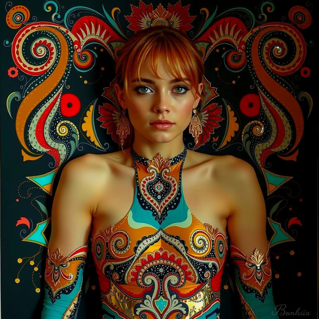 Abstract Swirling Gelato Colors with Bold Stripes