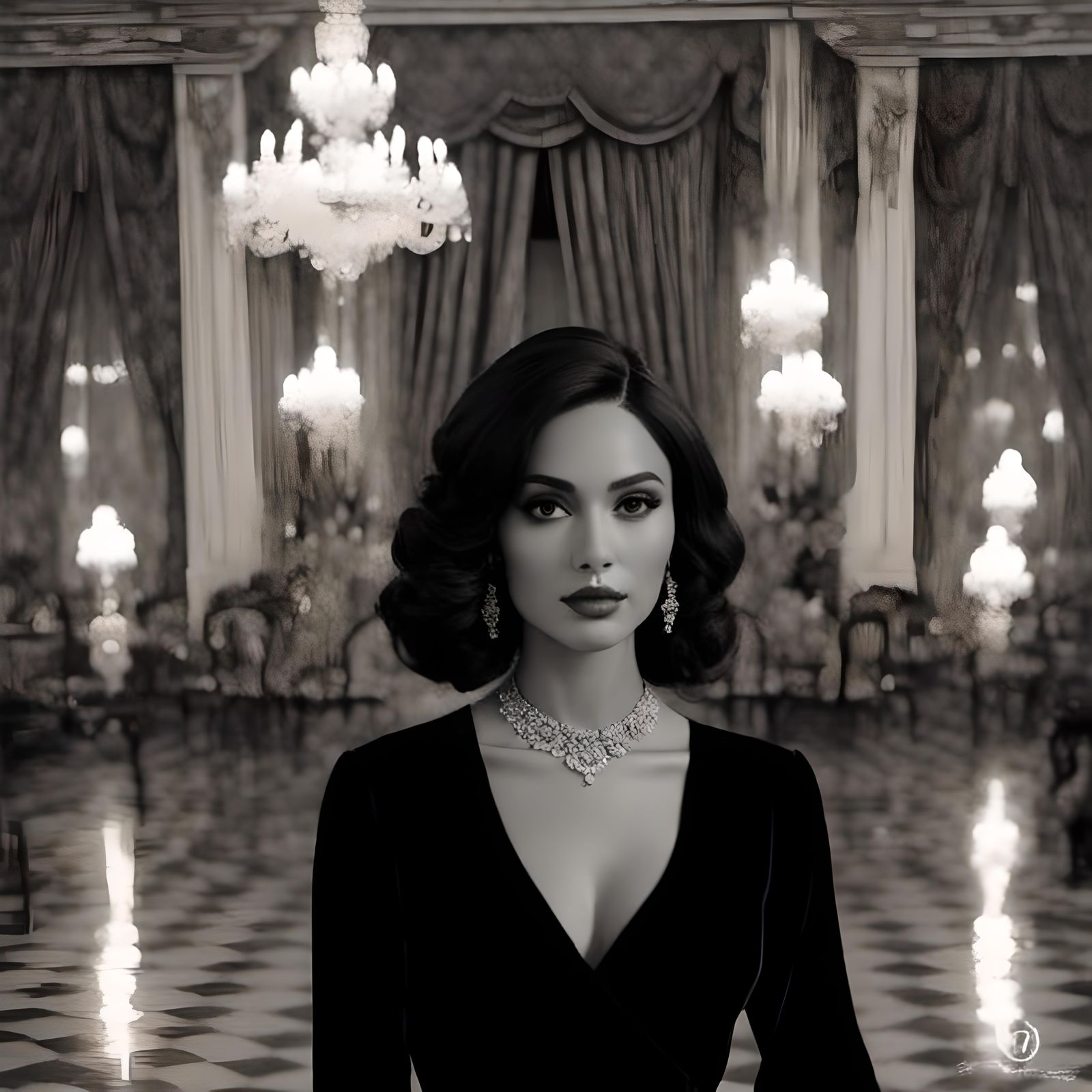 Film Noir Character in Pencil Drawing Style