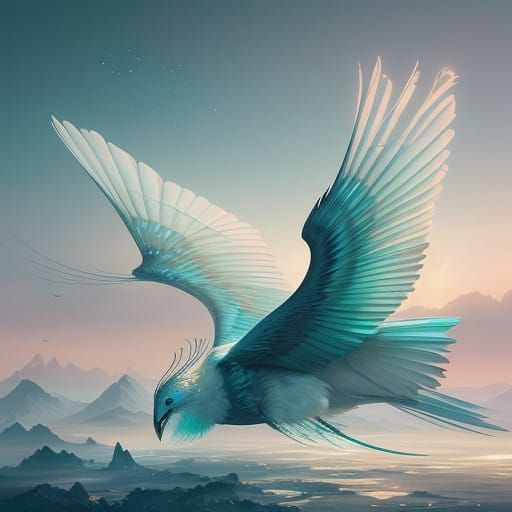 Ethereal Messenger in Splendid Hyperrealistic Art