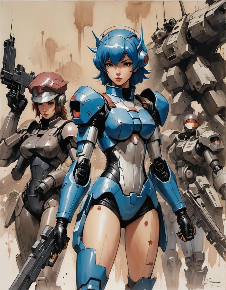 Dystopian Manga Cityscape in Ashley Wood Style