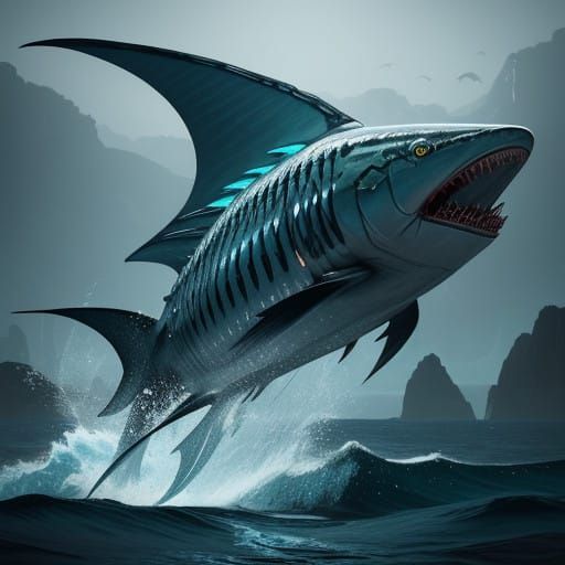 Cyberpunk Tuna Reaver Unleashes Dark Energy in Oceanic Battl...