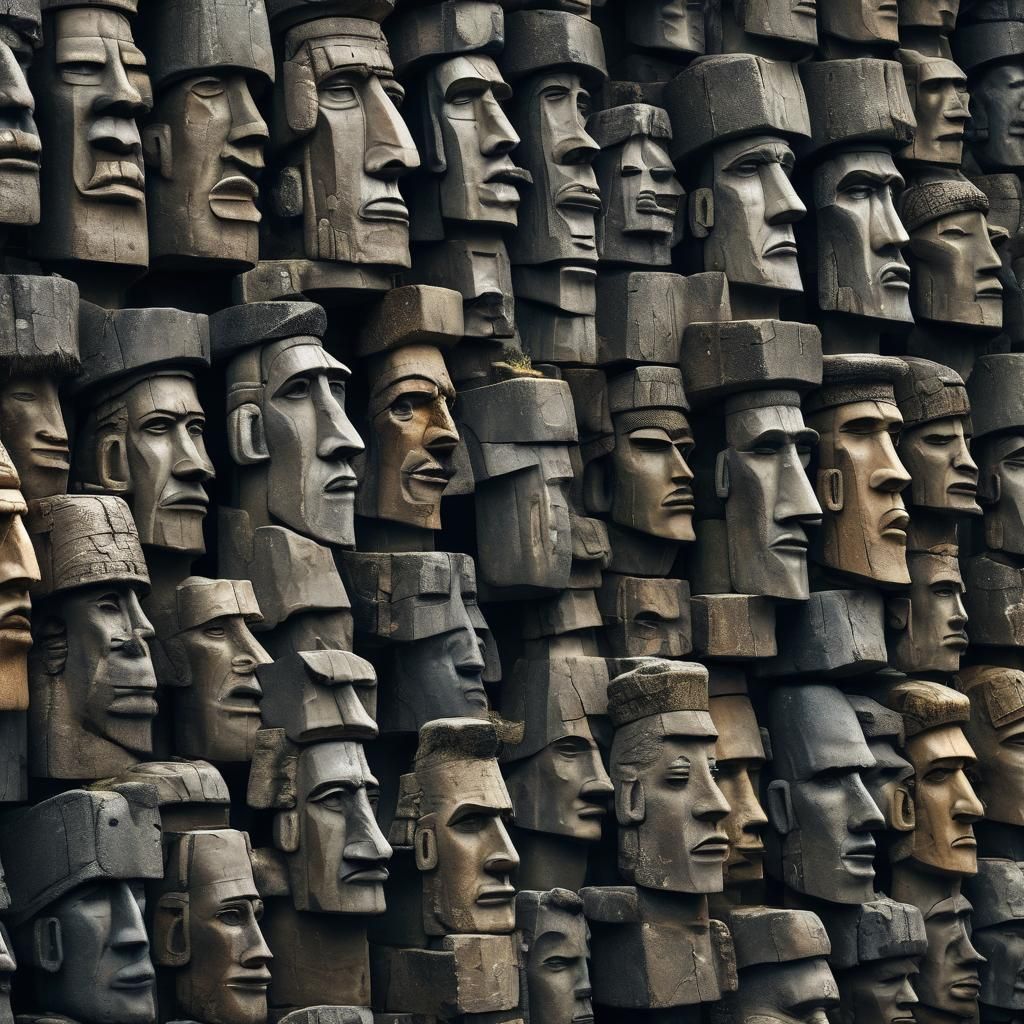 Easter Island Barbers: Hyperrealistic Stone Head Styling