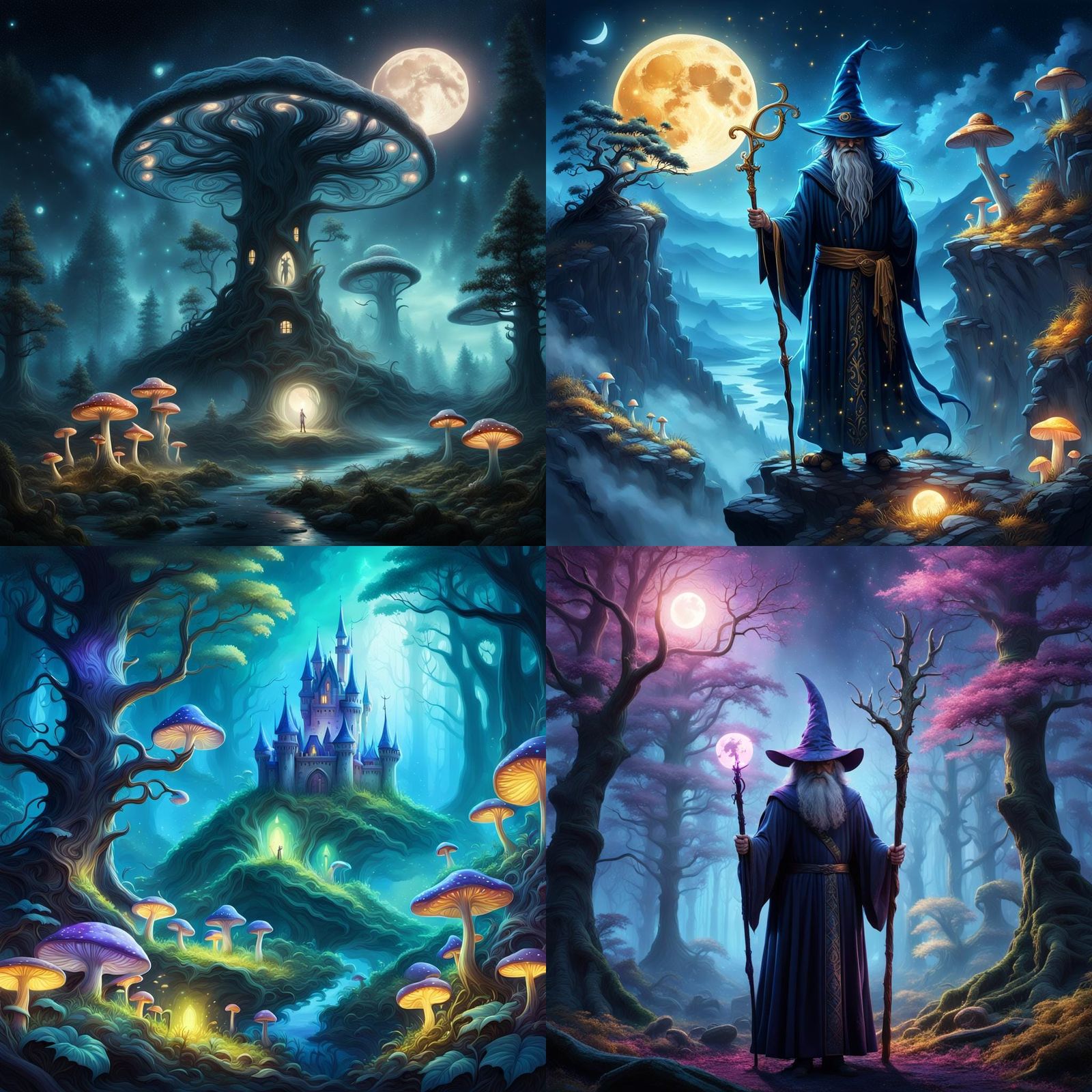 Magical Night: Detailed Matte Painting in Deep Color