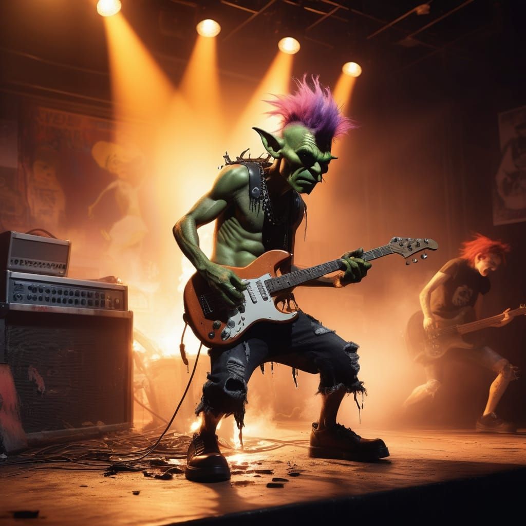 Goblin Punk Band Ignites Stage in Chaotic Live Performance