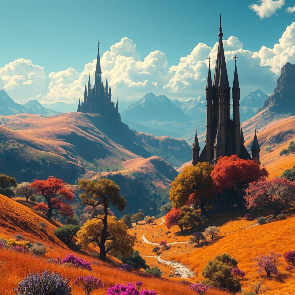 Fantasy Landscape in Vibrant Colors