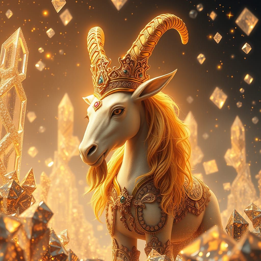 Ethereal Capricorn King in Golden Realm