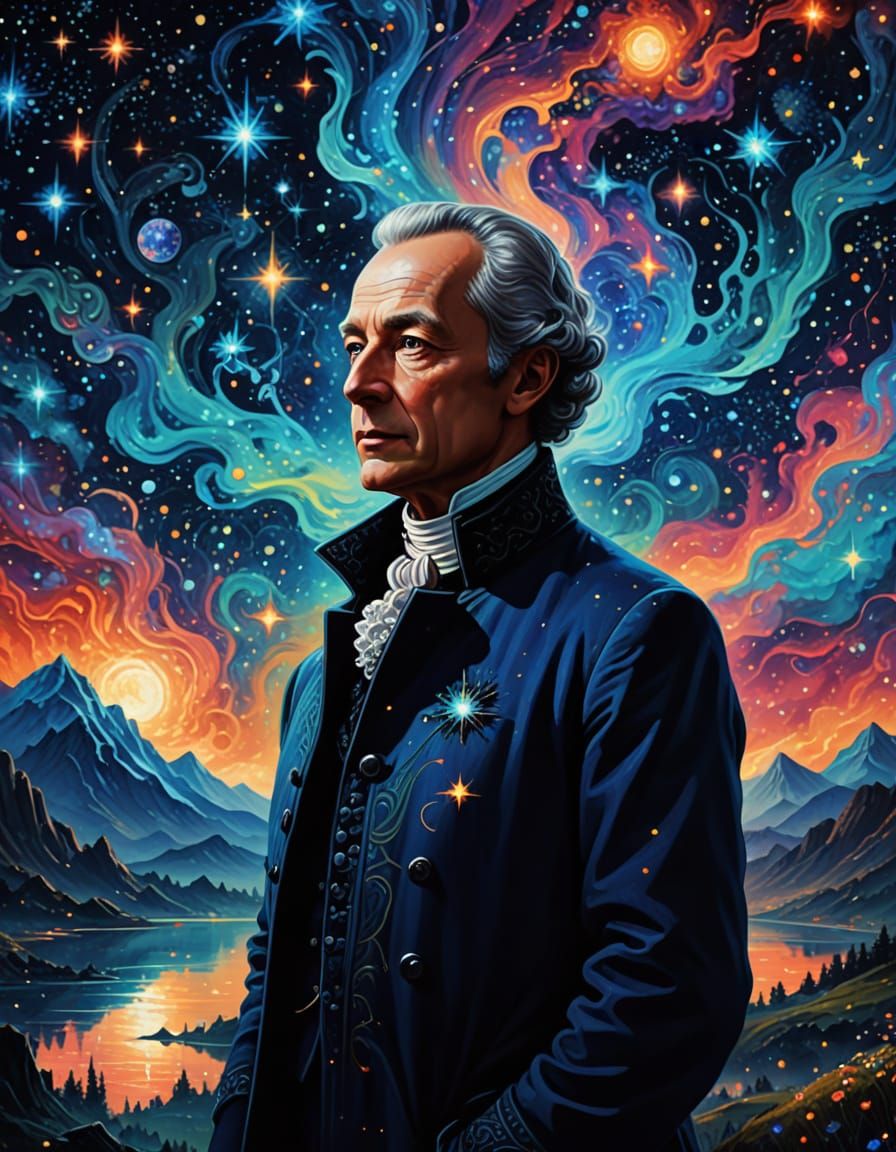 Kant Contemplates the Cosmic Starry Night