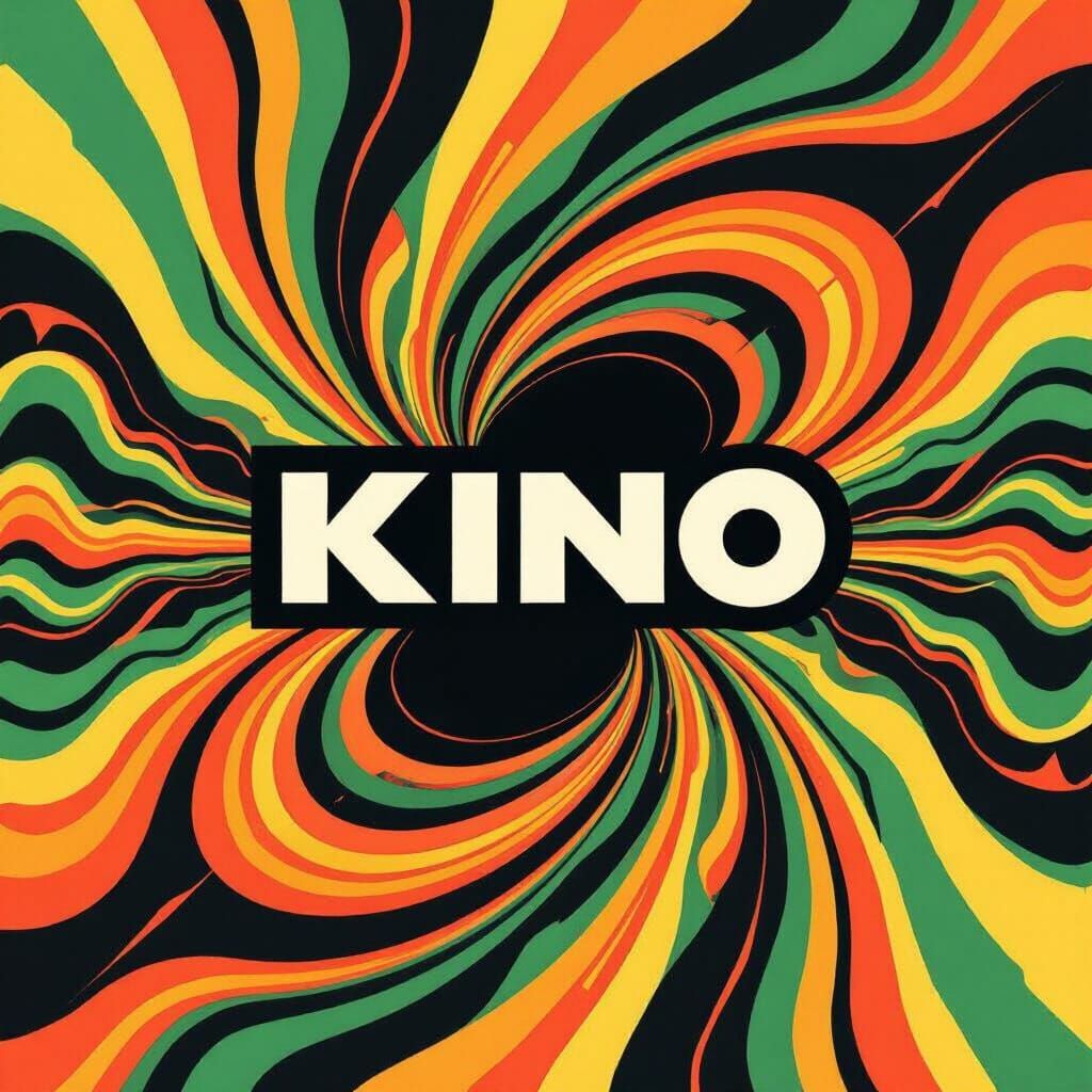 Kino App Logo with Vibrant Swirling Lines