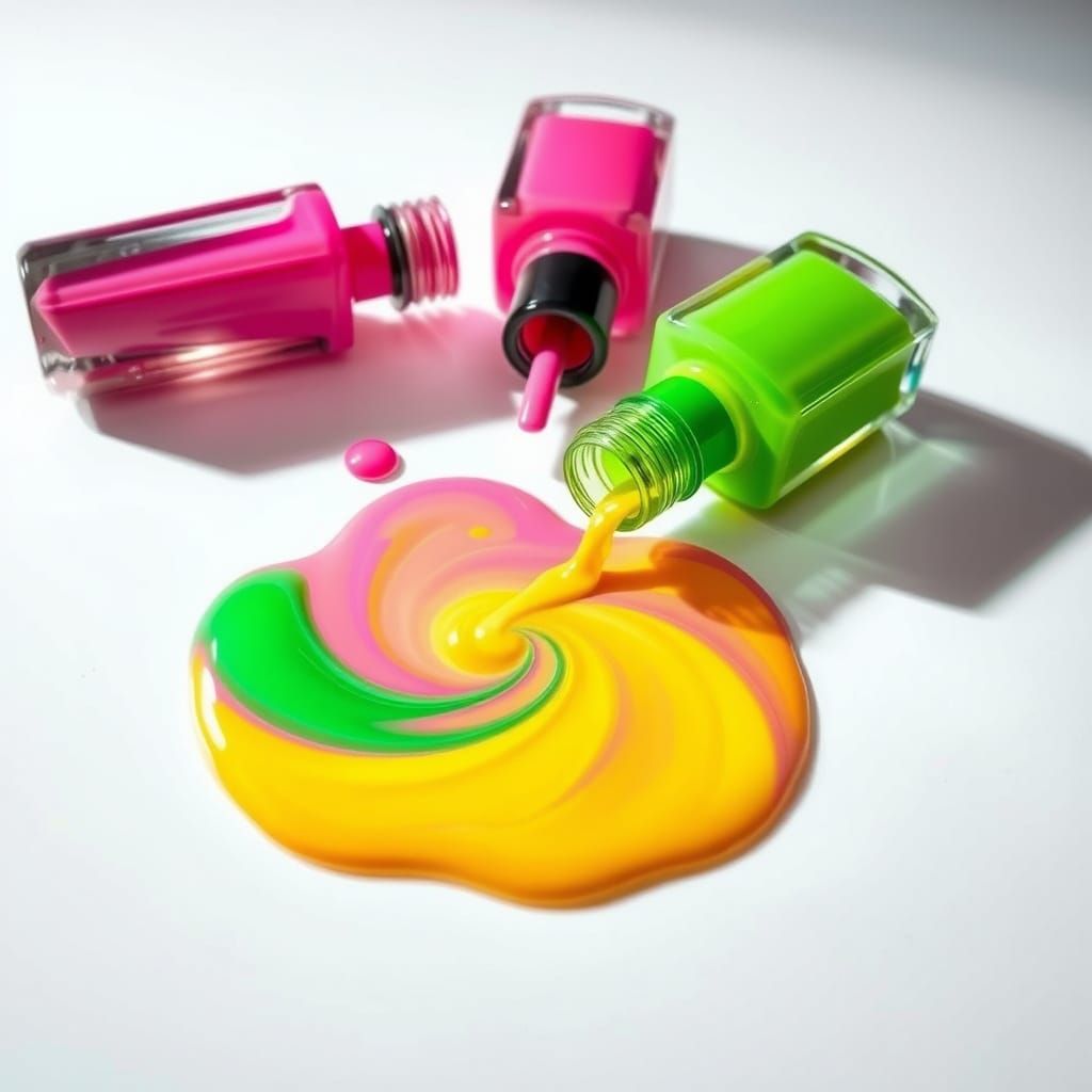 Vibrant Nail Polish Spill