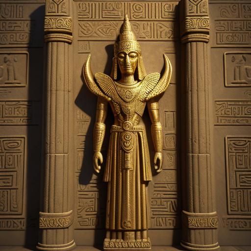 Mystical Anunnaki in Ancient Sumerian Temple