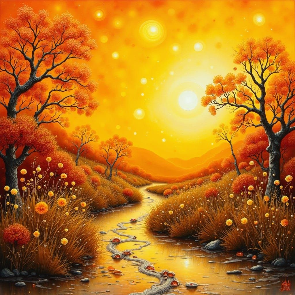 Surreal Dark Yellow Fae Punk in Glitch Art Style