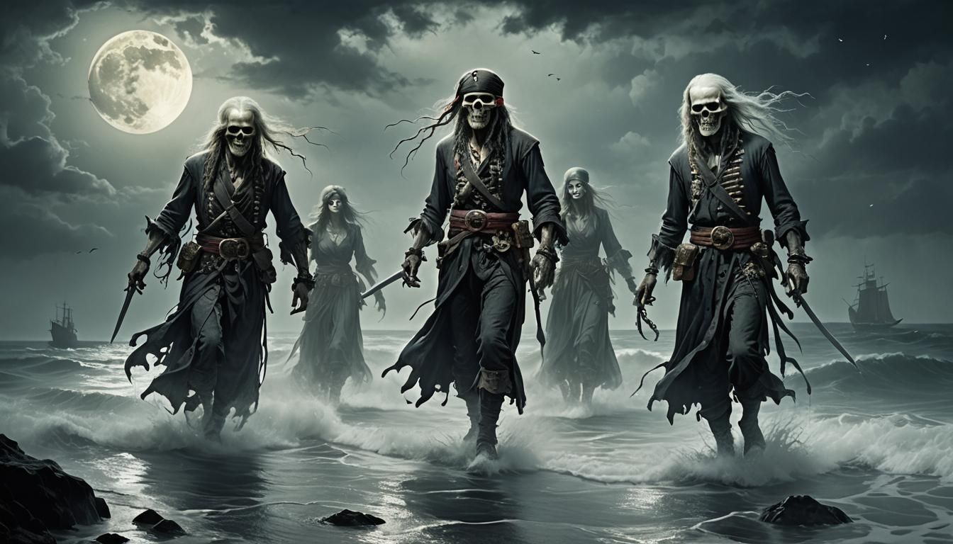 Surreal Moonlit Pirate Spirits