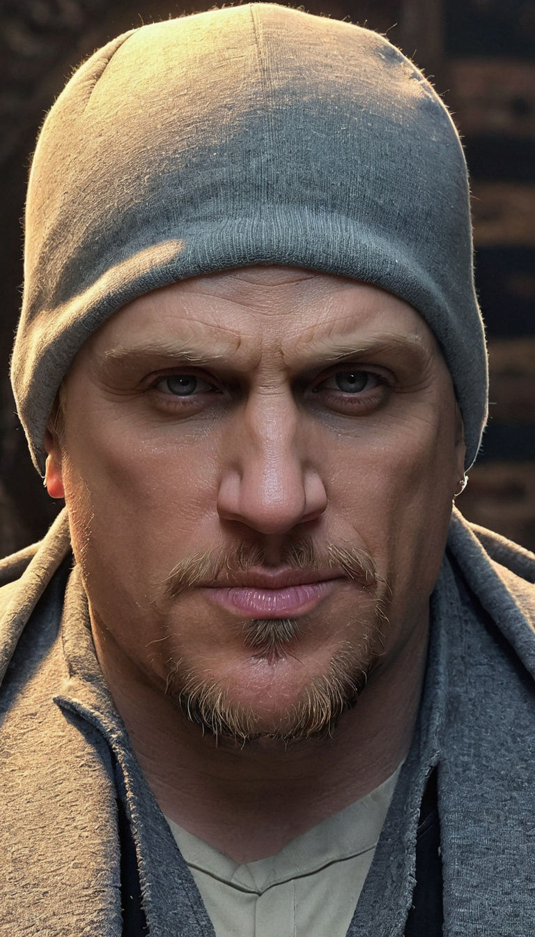 Ethereal Pharaoh Portrait in Vibrant Triadic Colors