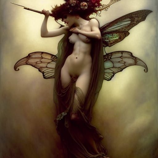 Ethereal Death Fairy in Rococo Style