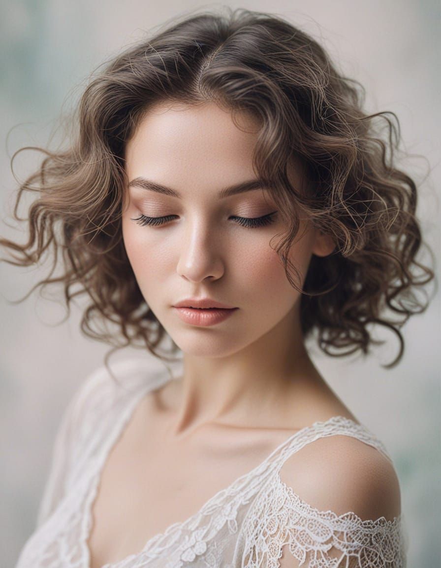 Ethereal Woman Dancing in Dreamy Watercolor Mist