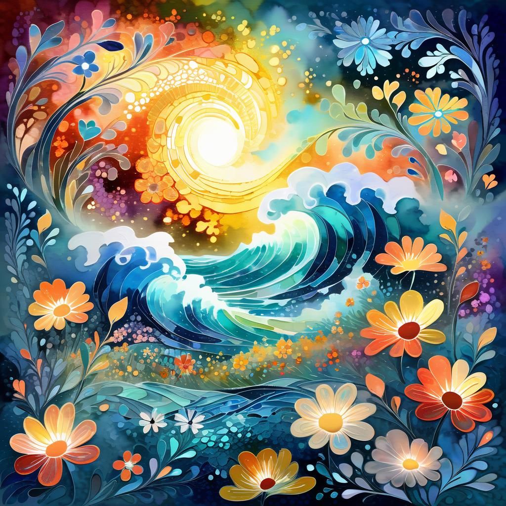 Floral Serenity: Gouache Impressionist Masterpiece