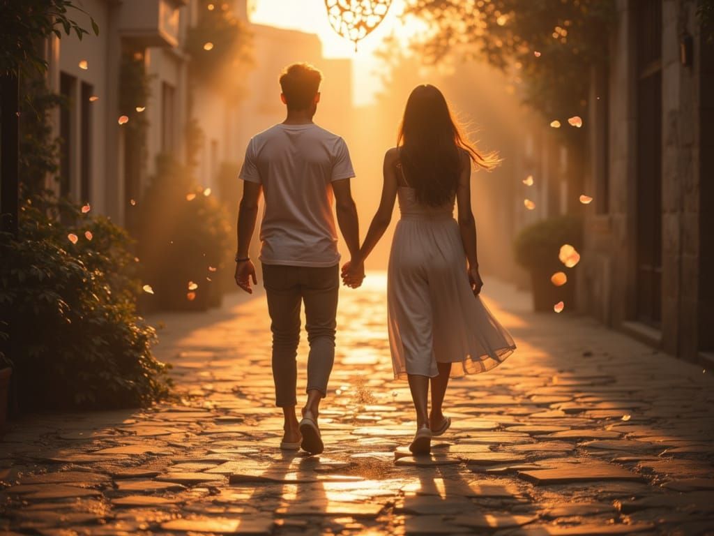 Dreamy Morning Stroll in Warm Golden Light