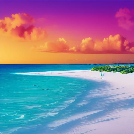 Grace Bay Beach: A Hyperrealistic Photoillustration