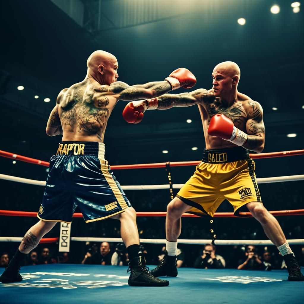 Dramatic Boxing Match in Hyperdetailed Cinematic Style