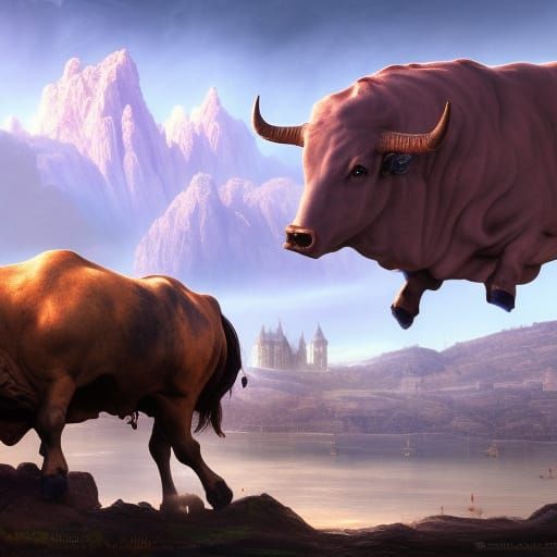 Europa and the Bull as a Detailed Matte Painting