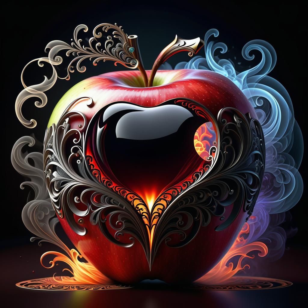 Vampire Apple with Filigree in Gothic Style