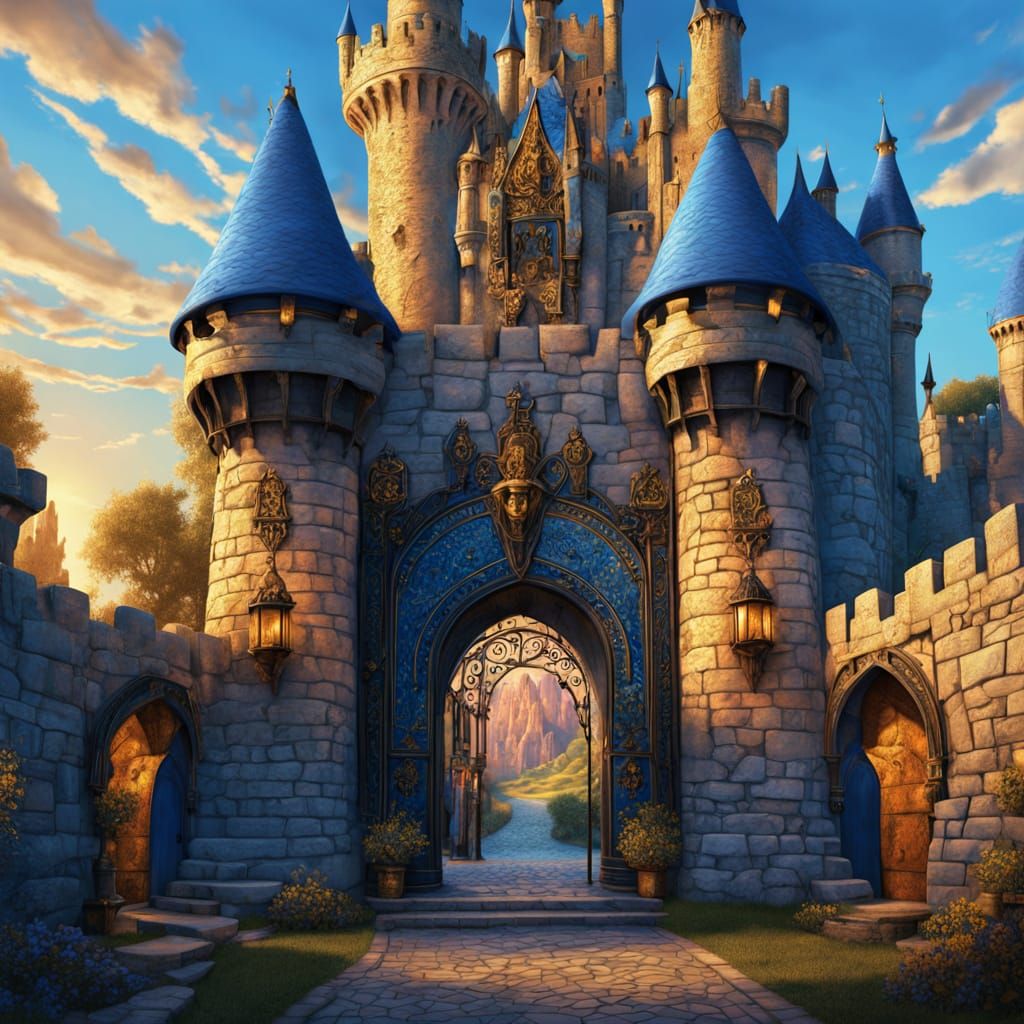 Epic Medieval Castle in Golden Hour Glory