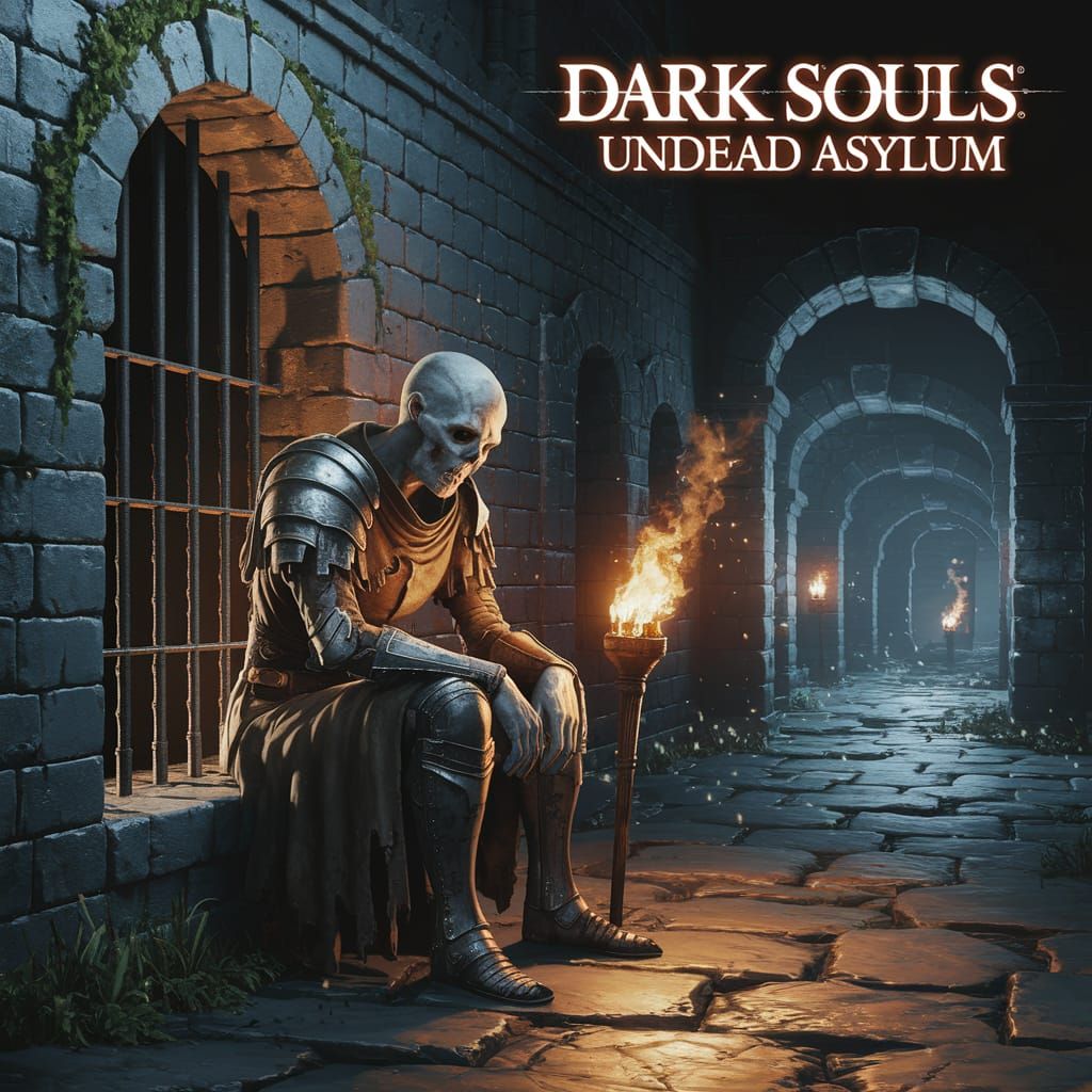 Undead Knight in Ancient Prison Cell, Dark Fantasy Scene in ...