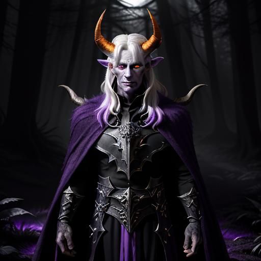 Wight Devil Portrait in Mystical Forest