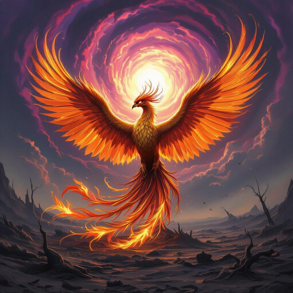 Majestic Phoenix Rises in Epic Fantasy Art