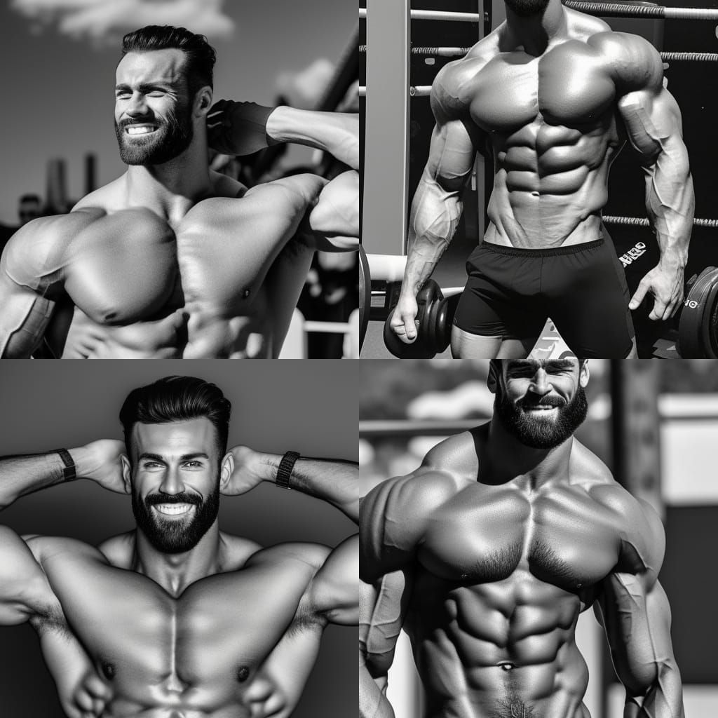 Realistic Black and White Gigachad Meme