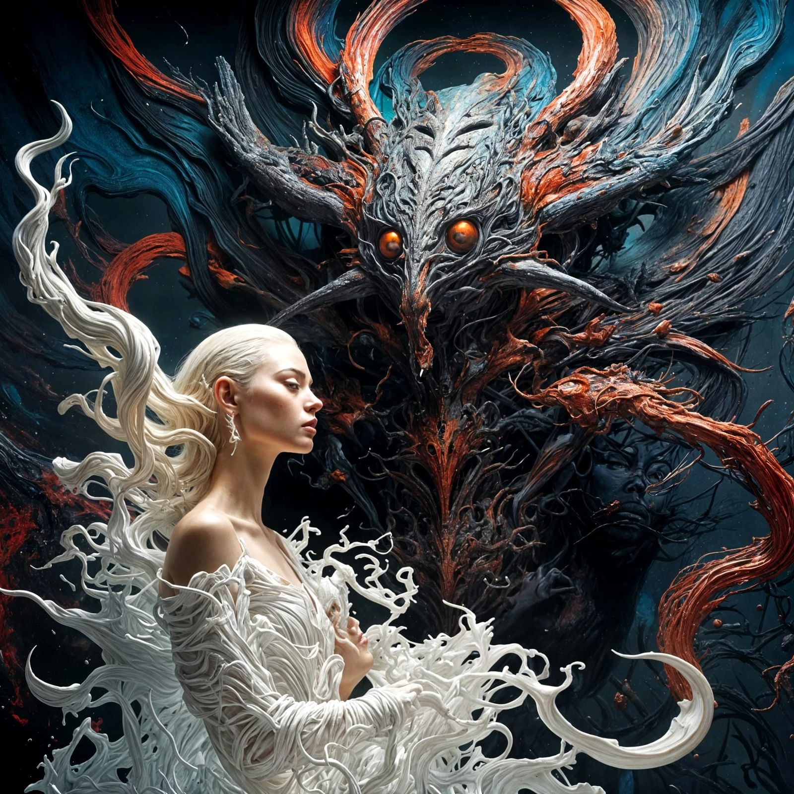 Abstract Alien Portraits in a Bizarre Landscape