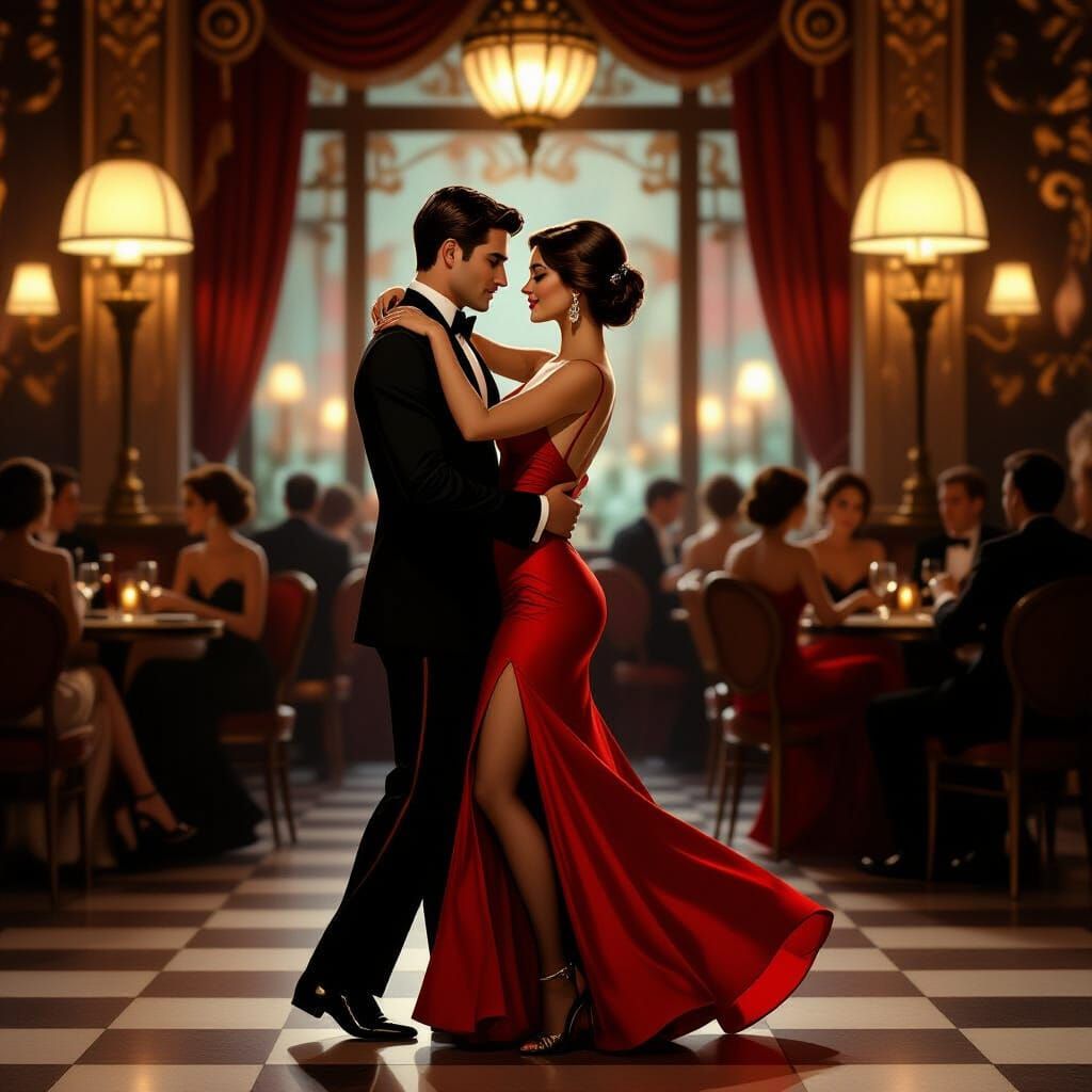 Romantic Waltz in Dimly Lit Piano Bar