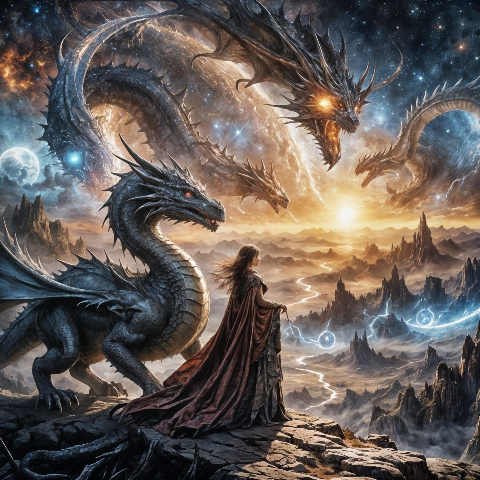 Dragon Keeper Rides Dragon in Cosmic Science Fiction