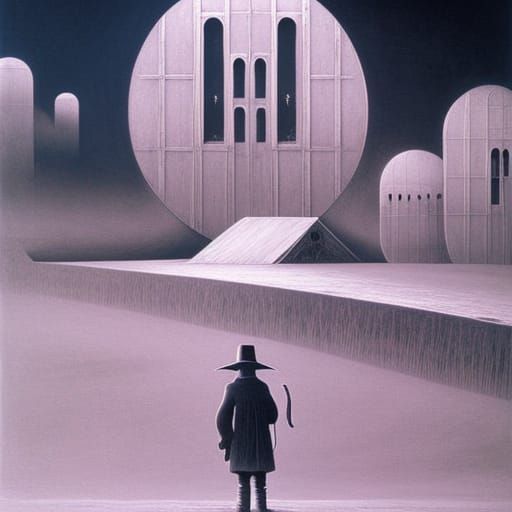 Plague Doctor in Desolate Landscape: Dark Academia Horror