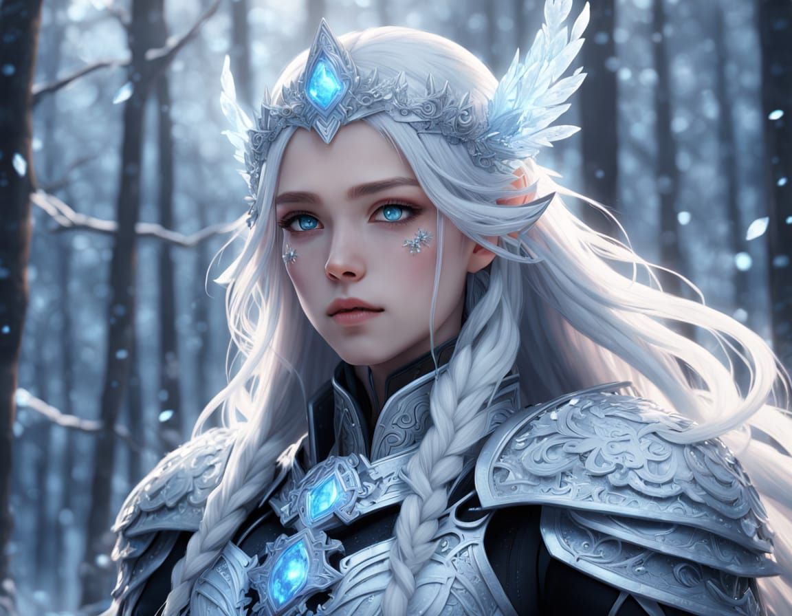 Valkyrie in a Frozen Winter Wonderland Scene