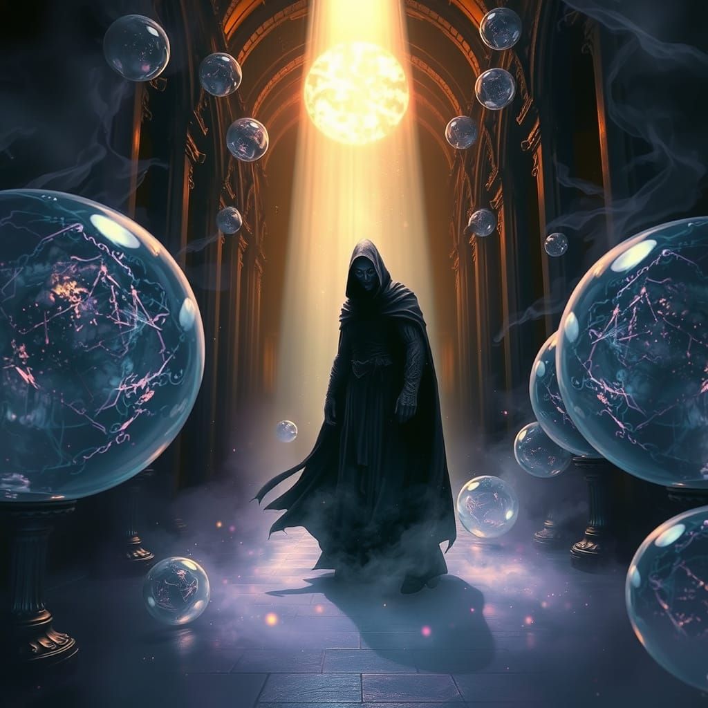Sinister Death Eater in Ethereal Glass Orb Hall