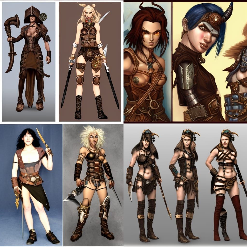 Androgynous Steampunk Barbarian Illustration