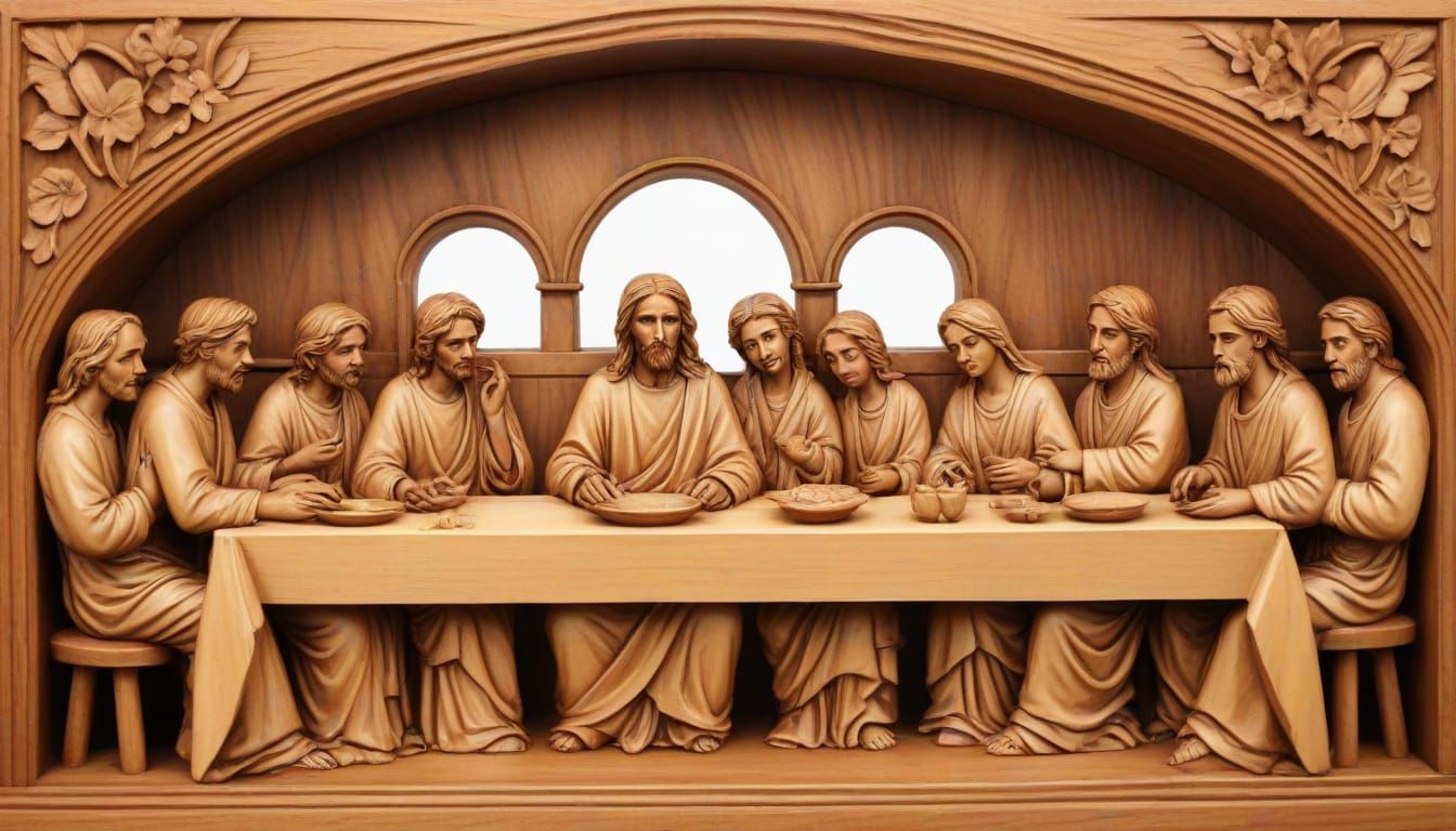Master Woodcarver's Intricate Last Supper Scene