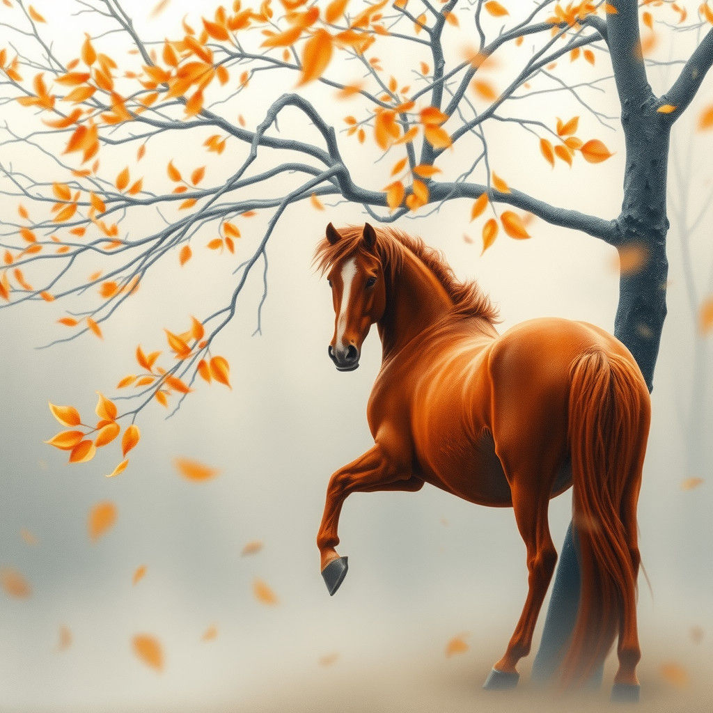 Impressionist Winter Forest River Through Frosted Glass