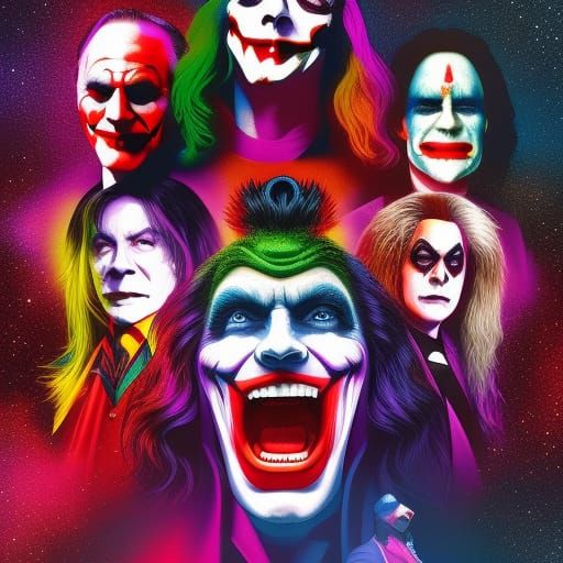 Cosmic Joker Illustration in Mixed Media