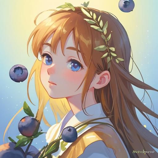 Blueberries and Honey: Realistic Digital Art Portrait