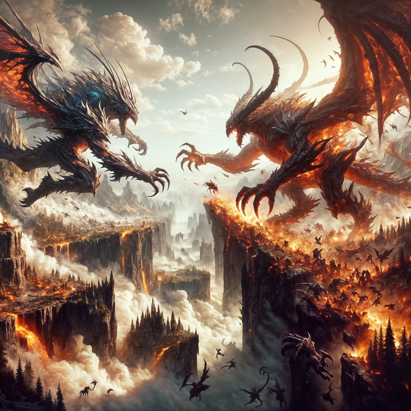 Titans Clash in a Fantastical Battlescape