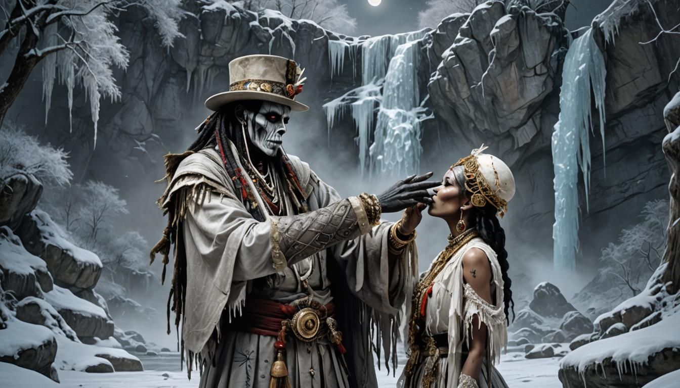 Baron Samedi and Izanami: Gothic Horror Scene