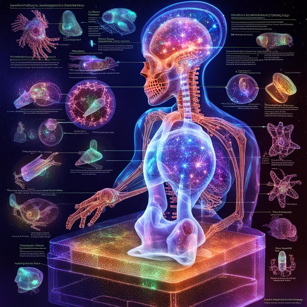 Futuristic Hologram Laboratory with Biology Theme