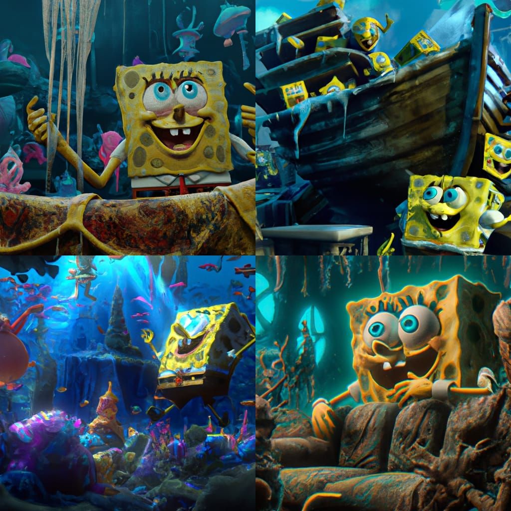Spongebob as Dark Fantasy Concept Art