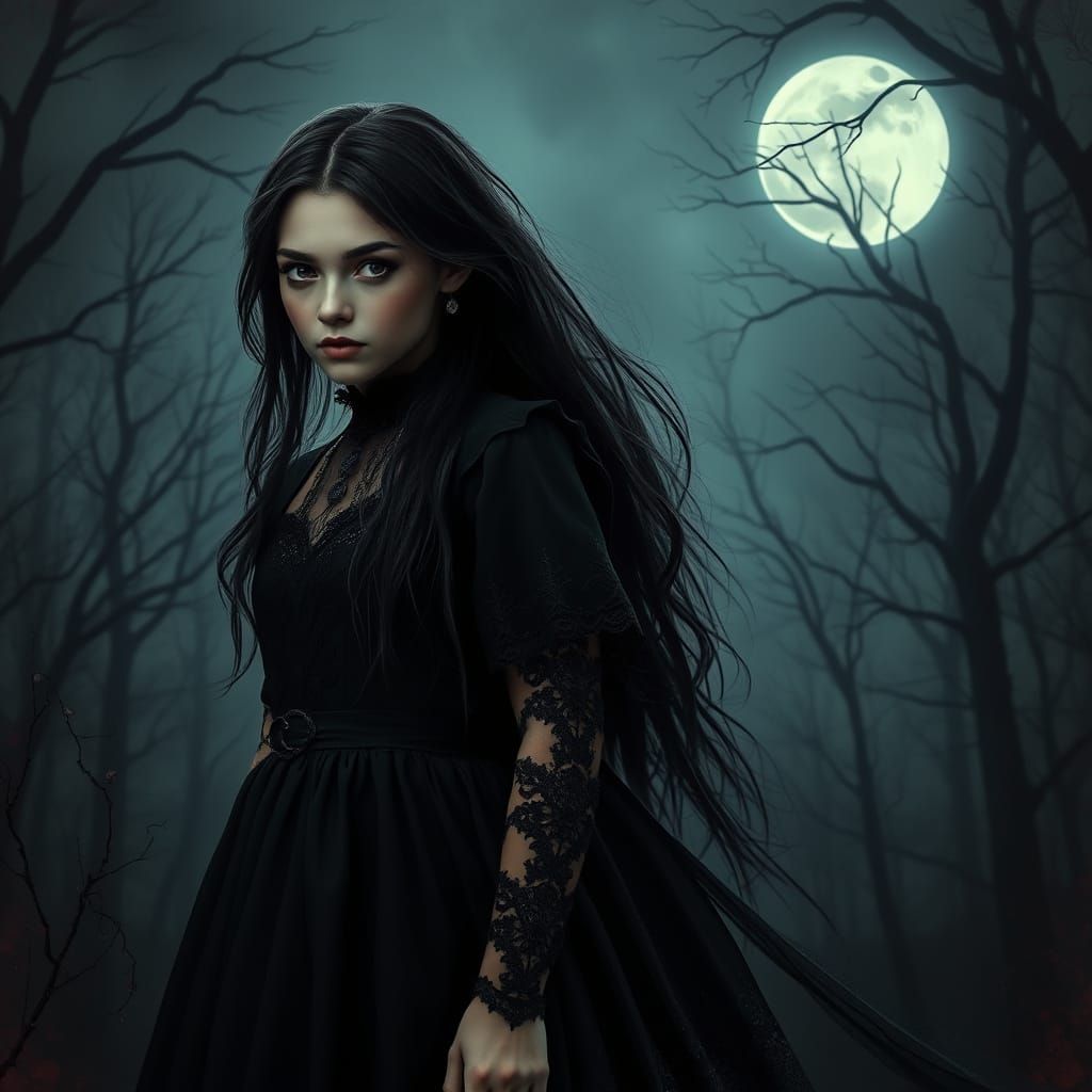 Gothic Romance: Vampire Boy and Dark Beauty