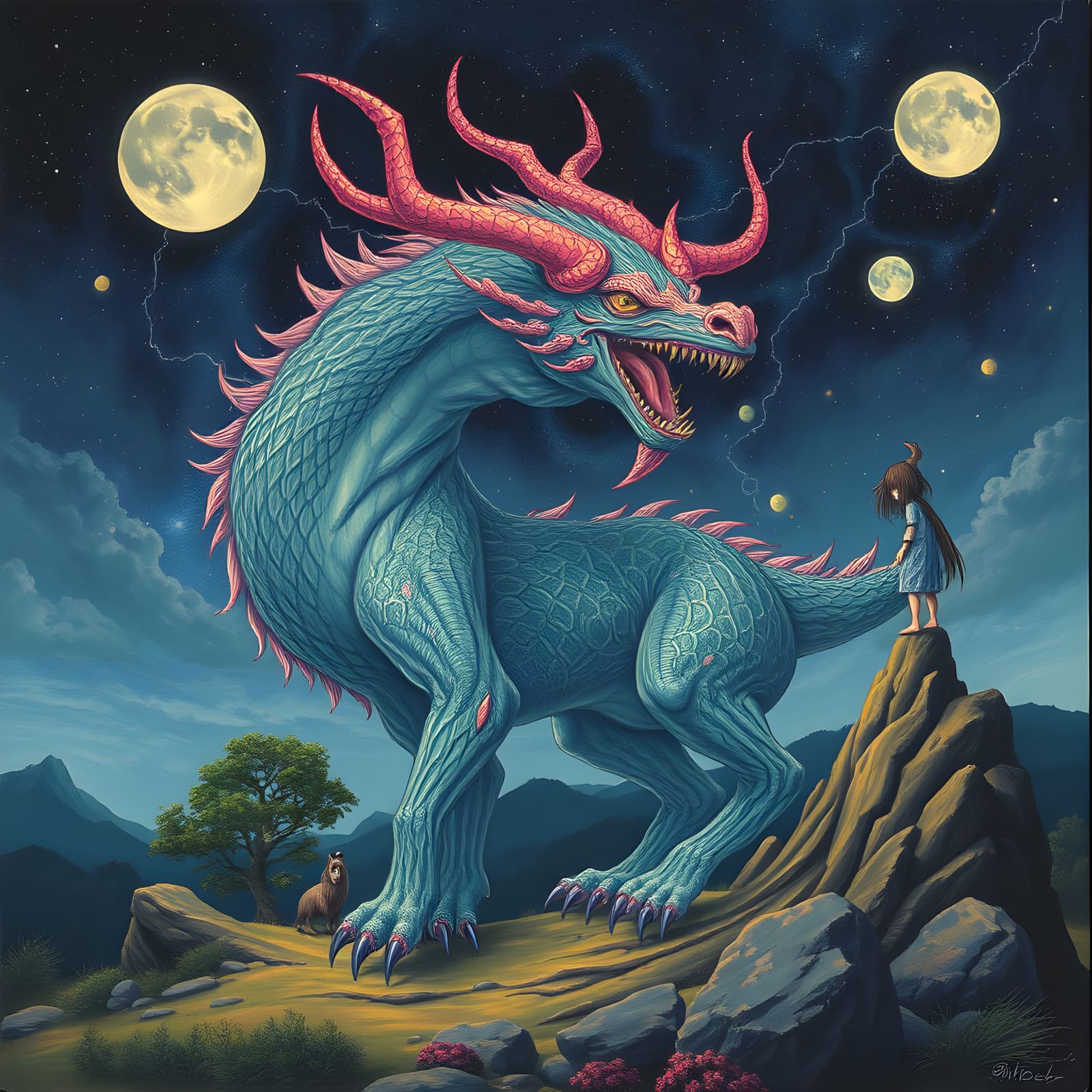 Ethereal Ang Krukok Creature in Whimsical Retrofuturism Impr...