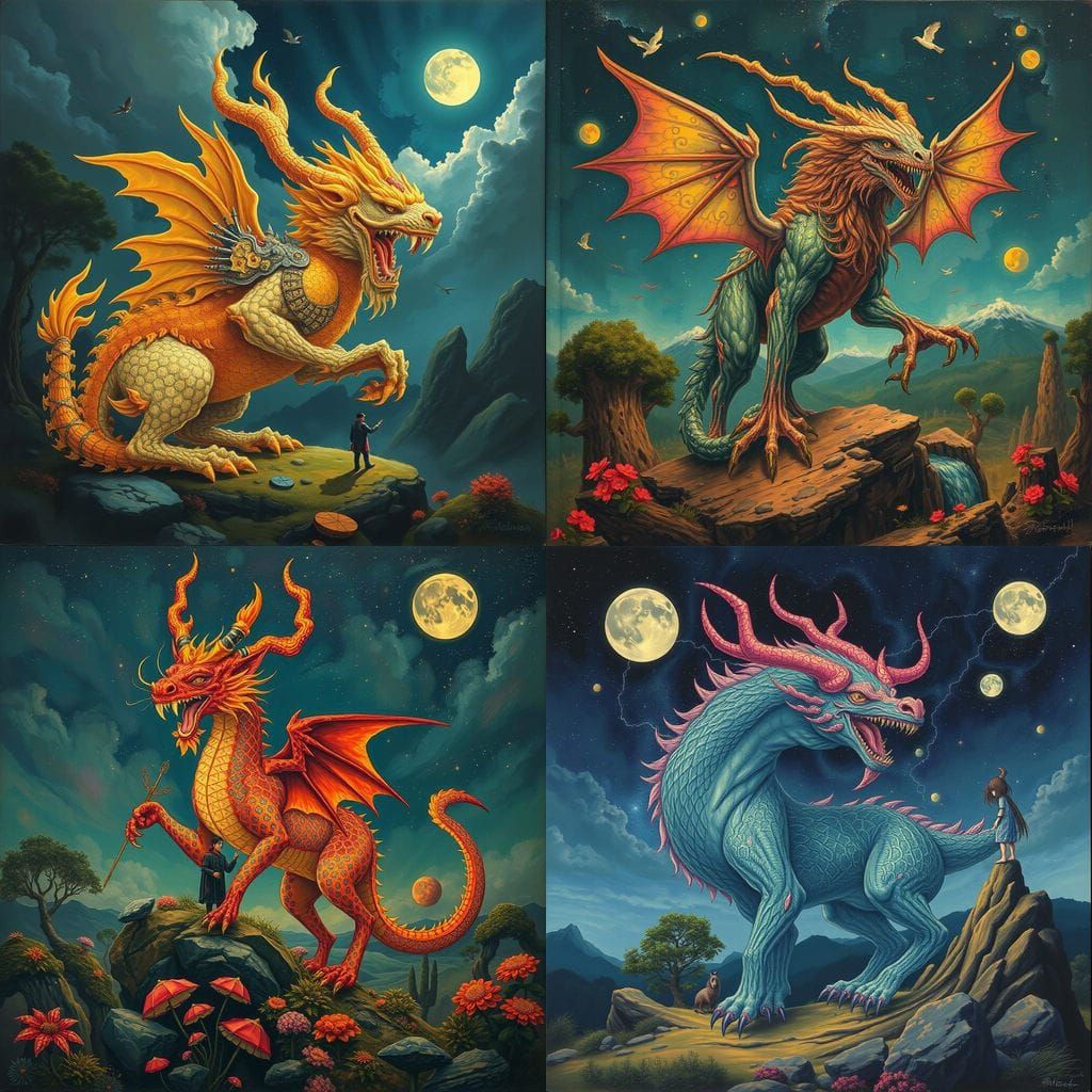 Dreamlike Ang Krukok Creature in Whimsical Impressionist Hue...