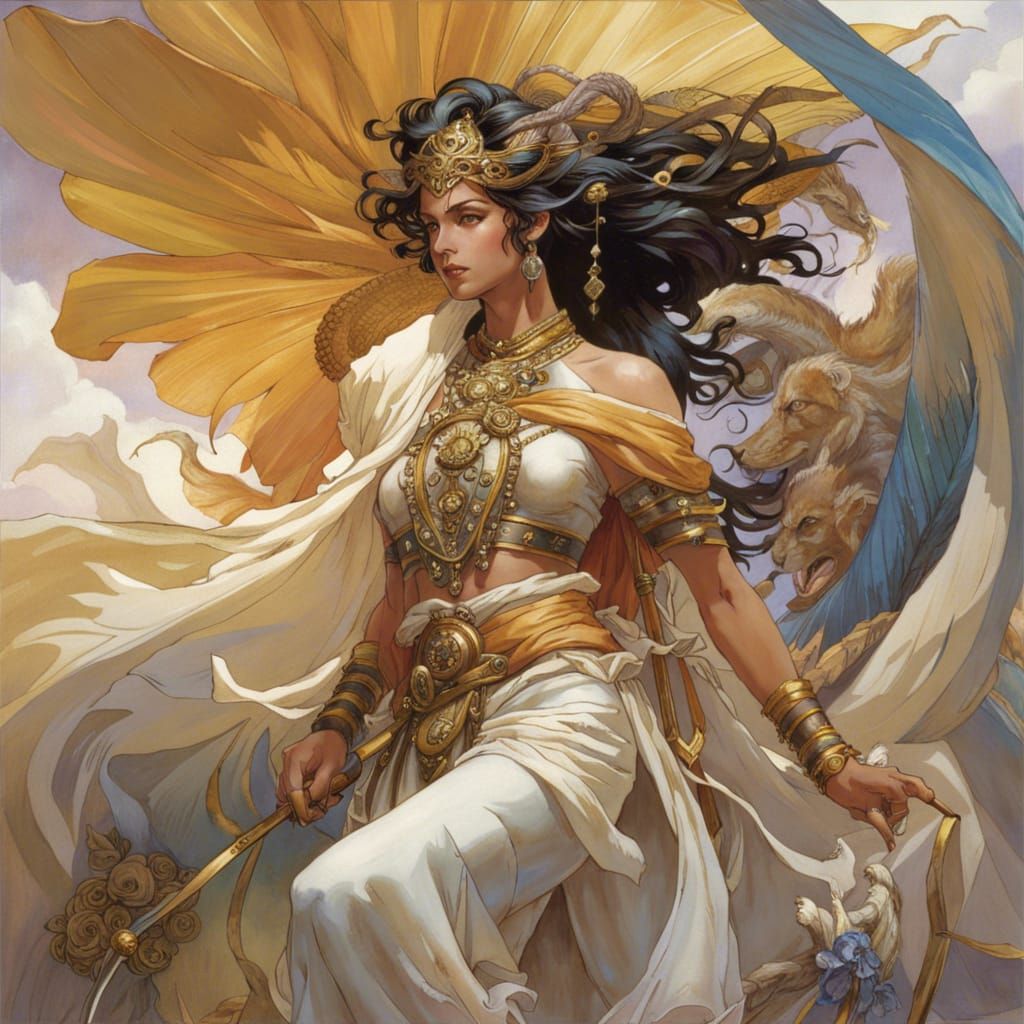 Vayu, God of Wind, in Rococo Style